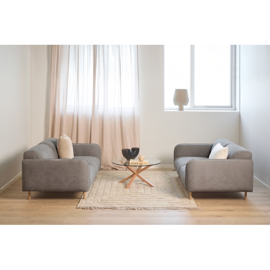 Konferenční stolek LUCA 82 cm čirá/dub