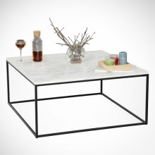 Konferenční stolek MARMO 43x75 cm černá/bílá