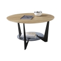 Konferenční stolek MARMO pr. 70 cm dub/černá