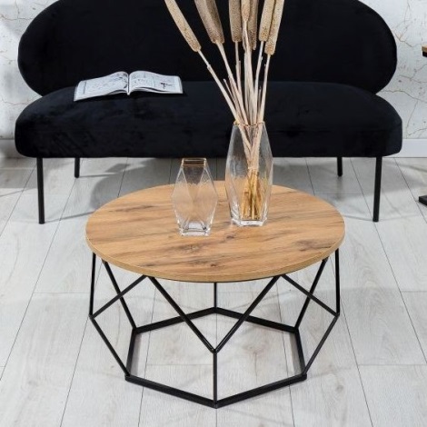 Konferenční stolek MARMUR 40x70 cm černá/hnědá