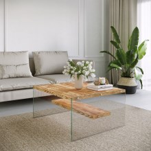 Konferenční stolek NIAGARA 40x75 cm borovice/čirá