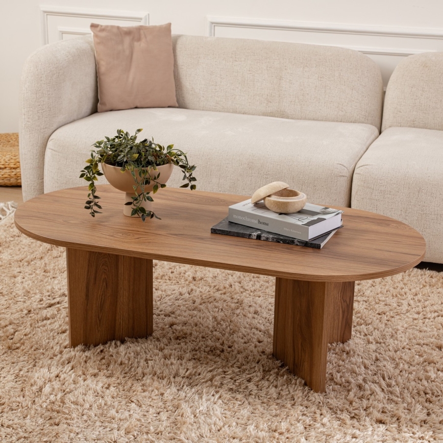 Konferenční stolek OVAL 60x120 cm hnědá