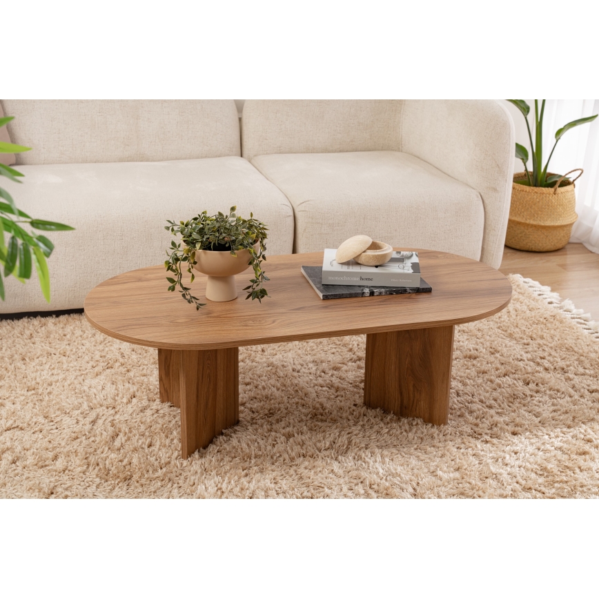 Konferenční stolek OVAL 60x120 cm hnědá
