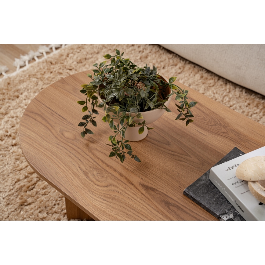 Konferenční stolek OVAL 60x120 cm hnědá