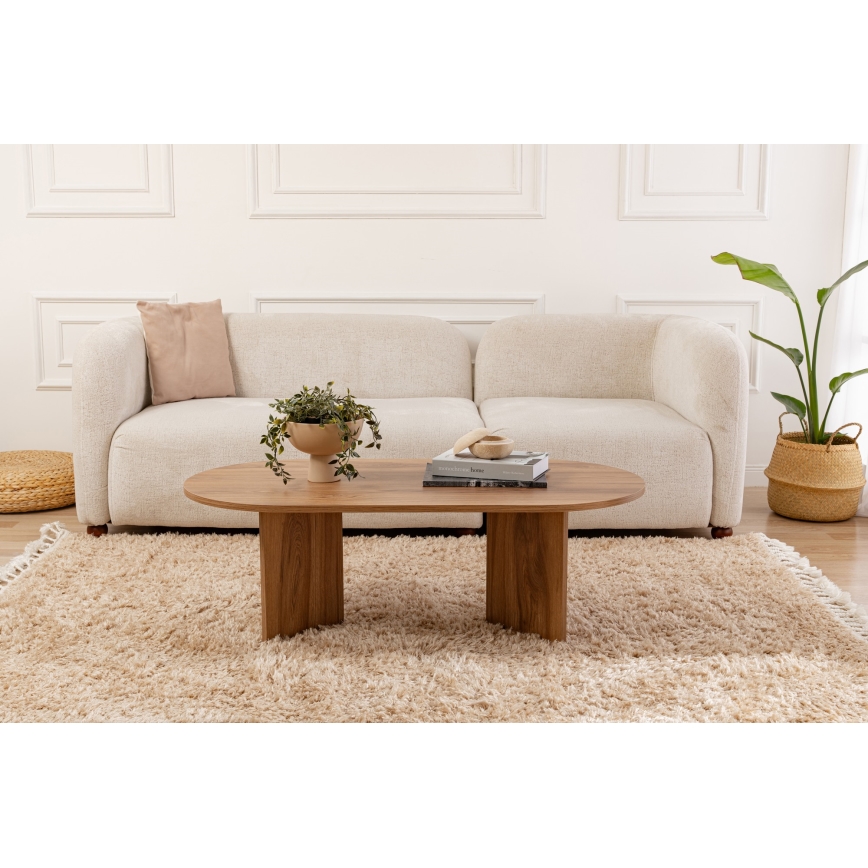 Konferenční stolek OVAL 60x120 cm hnědá