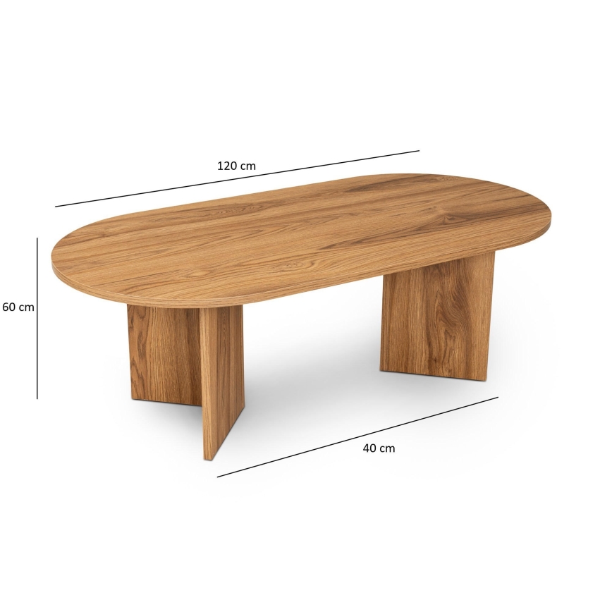 Konferenční stolek OVAL 60x120 cm hnědá