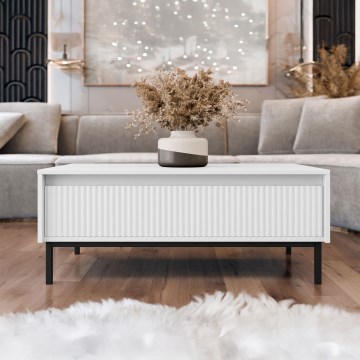Konferenční stolek OZMI 40x100 cm bílá