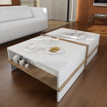 Konferenční stolek PLUS 35x90 cm hnědá/bílá