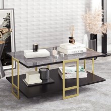 Konferenční stolek POLKA 36,6x91,5 cm zlatá/černá