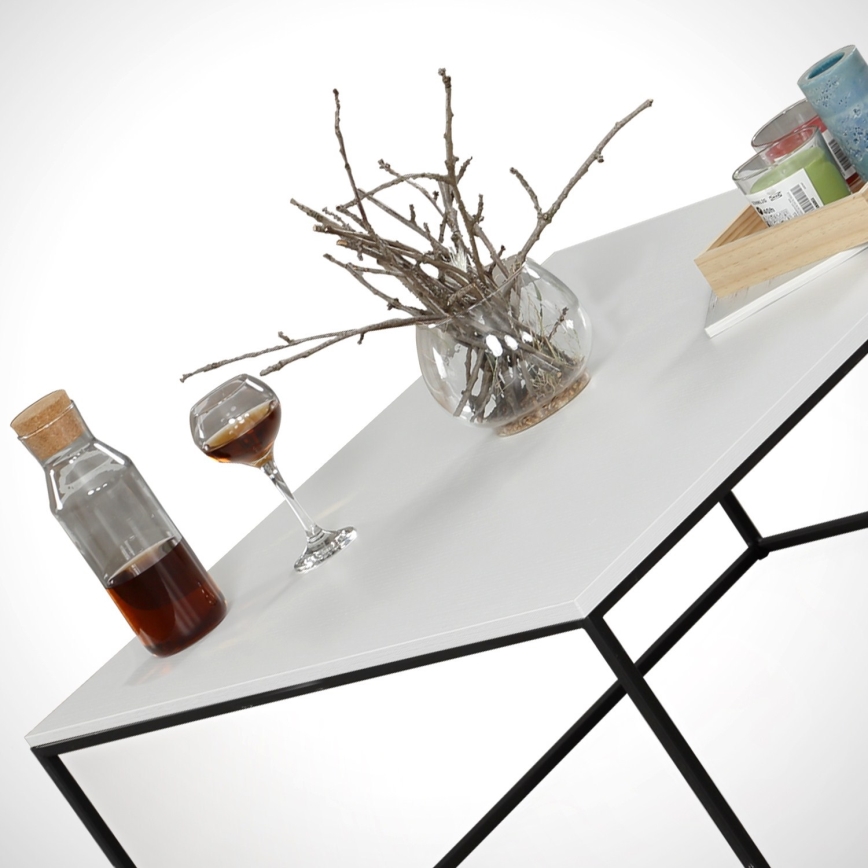 Konferenční stolek POLY 75x75 cm černá/bílá