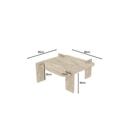 Konferenční stolek PURO 90x90 cm travertin