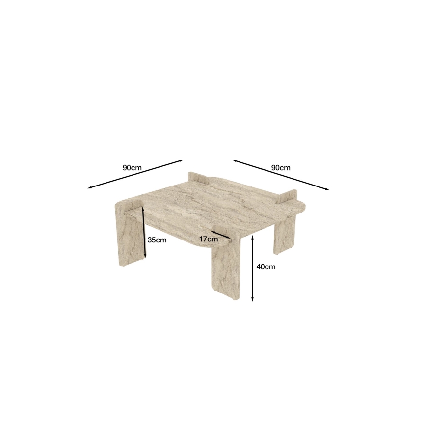 Konferenční stolek PURO 90x90 cm travertin