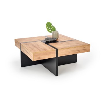 Konferenční stolek RADIX 100x100 cm černá/hnědá