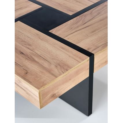 Konferenční stolek RADIX 100x100 cm černá/hnědá