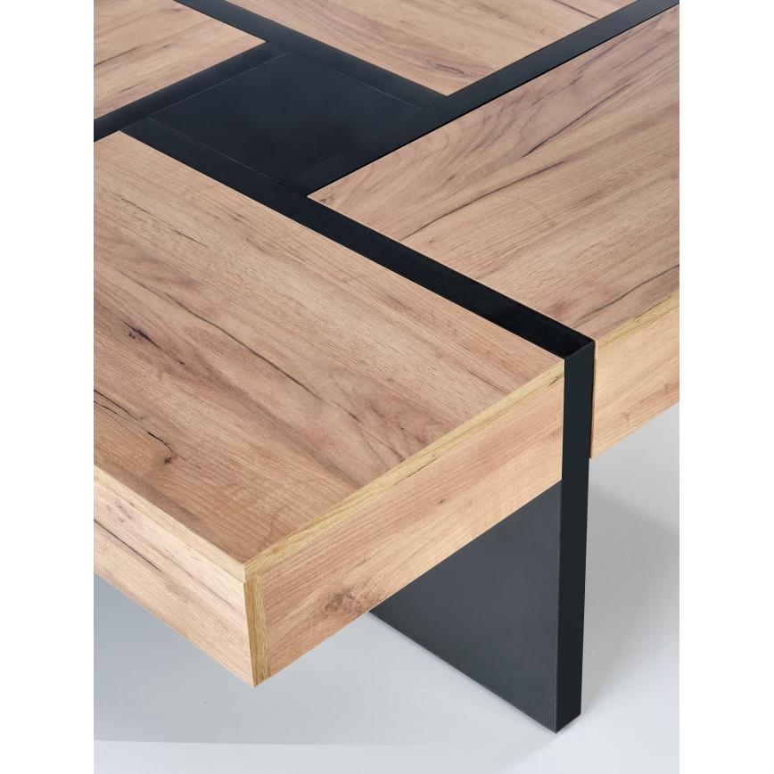 Konferenční stolek RADIX 100x100 cm černá/hnědá