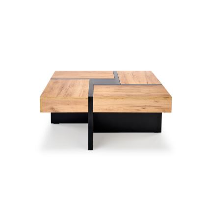 Konferenční stolek RADIX 100x100 cm černá/hnědá