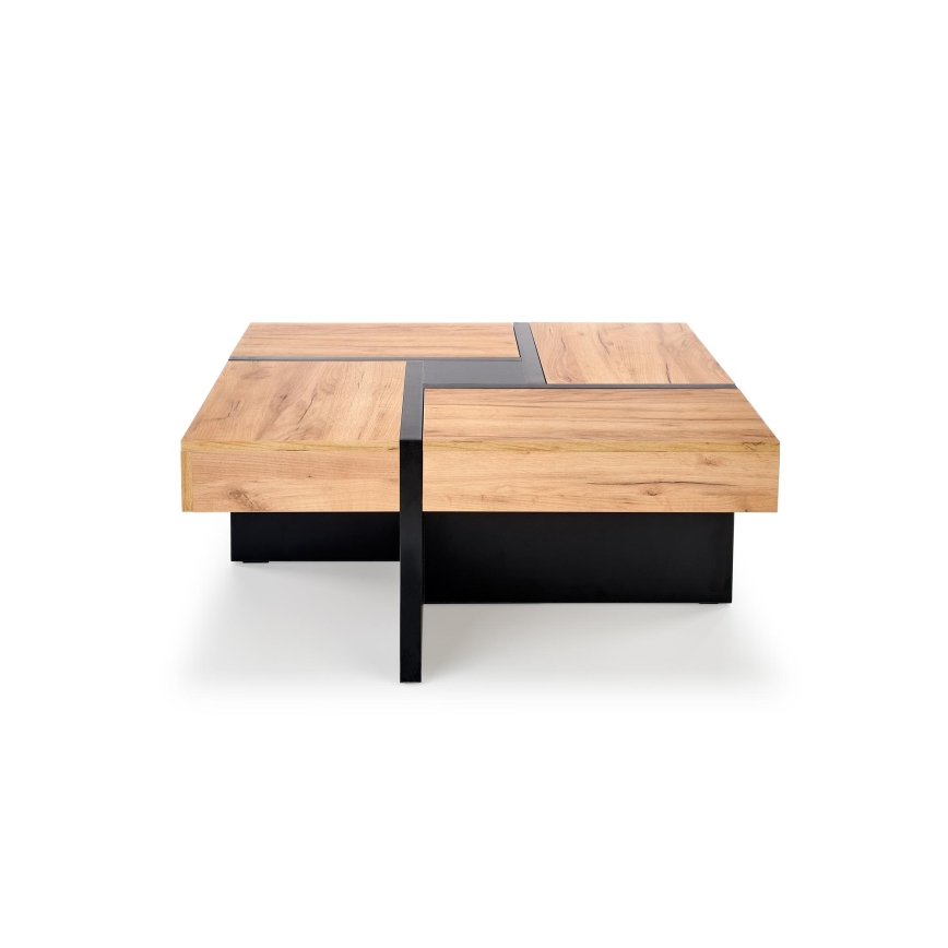 Konferenční stolek RADIX 100x100 cm černá/hnědá