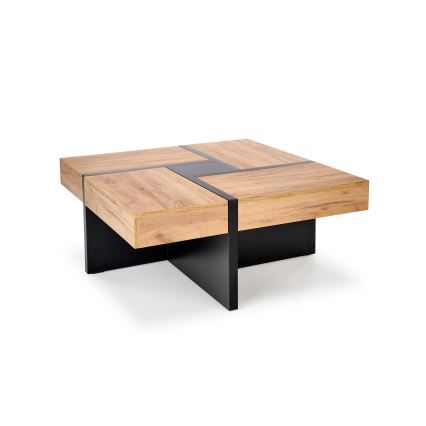 Konferenční stolek RADIX 100x100 cm černá/hnědá