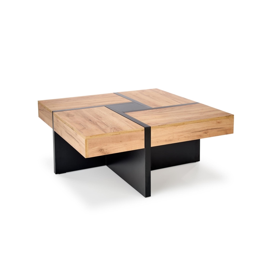 Konferenční stolek RADIX 100x100 cm černá/hnědá