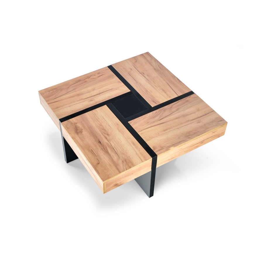 Konferenční stolek RADIX 100x100 cm černá/hnědá