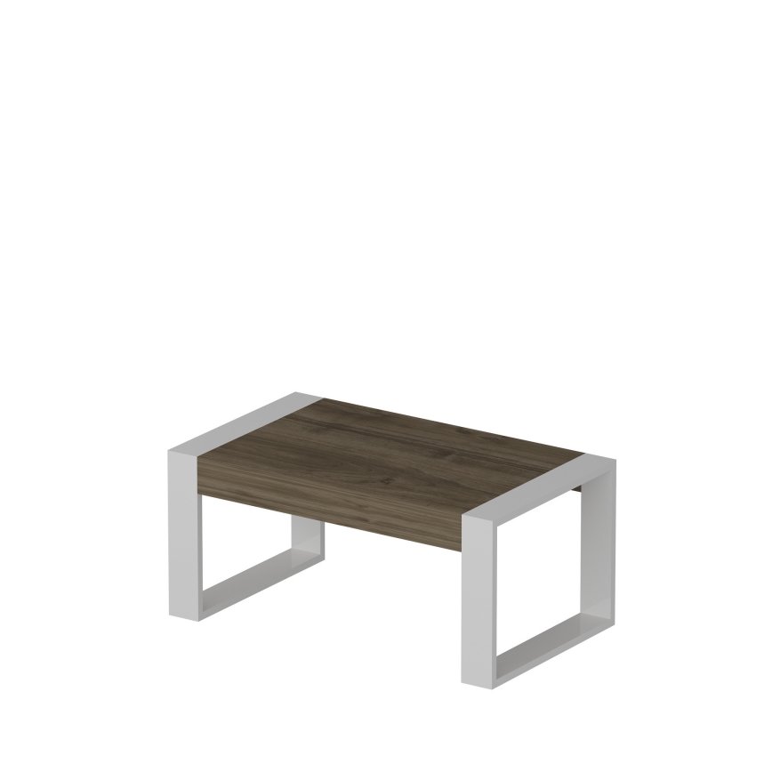 Konferenční stolek RETRO 40x90 cm bílá/hnědá