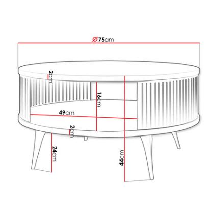 Konferenční stolek ROENNI 75 cm černá/bílá