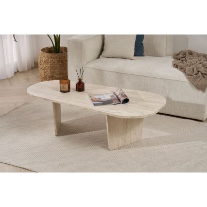Konferenční stolek ROND 130x65 cm travertin