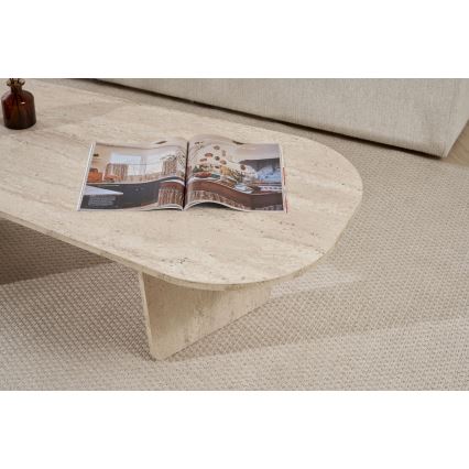 Konferenční stolek ROND 130x65 cm travertin