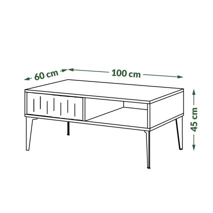 Konferenční stolek se zásuvkou RONJA 100x60 cm taupe/černá
