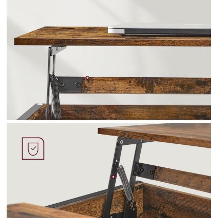 Konferenční stolek se zvedací deskou NYRO 100x60 cm hnědá/černá