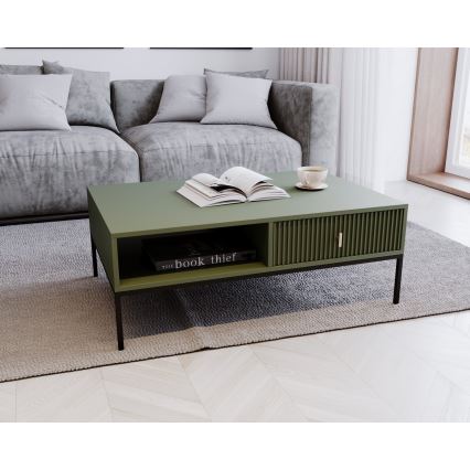 Konferenční stolek SUE 104x68 cm zelená/černá