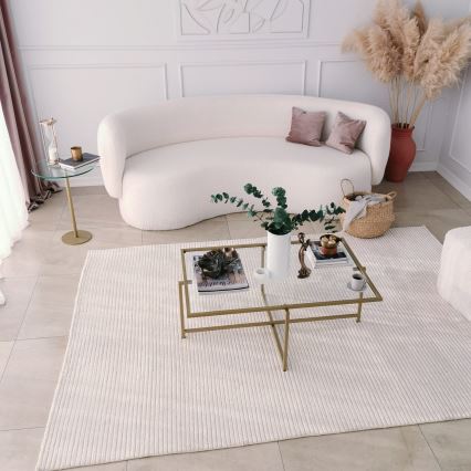 Konferenční stolek SUN 94x64 cm zlatá/čirá