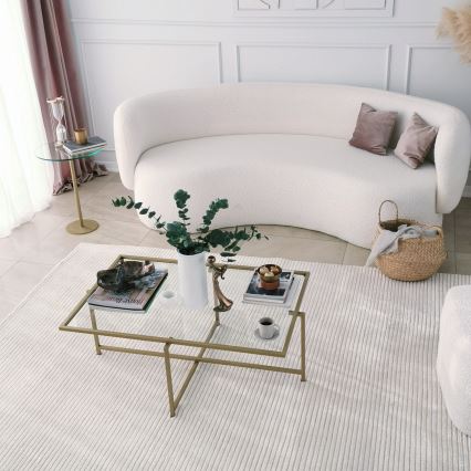 Konferenční stolek SUN 94x64 cm zlatá/čirá