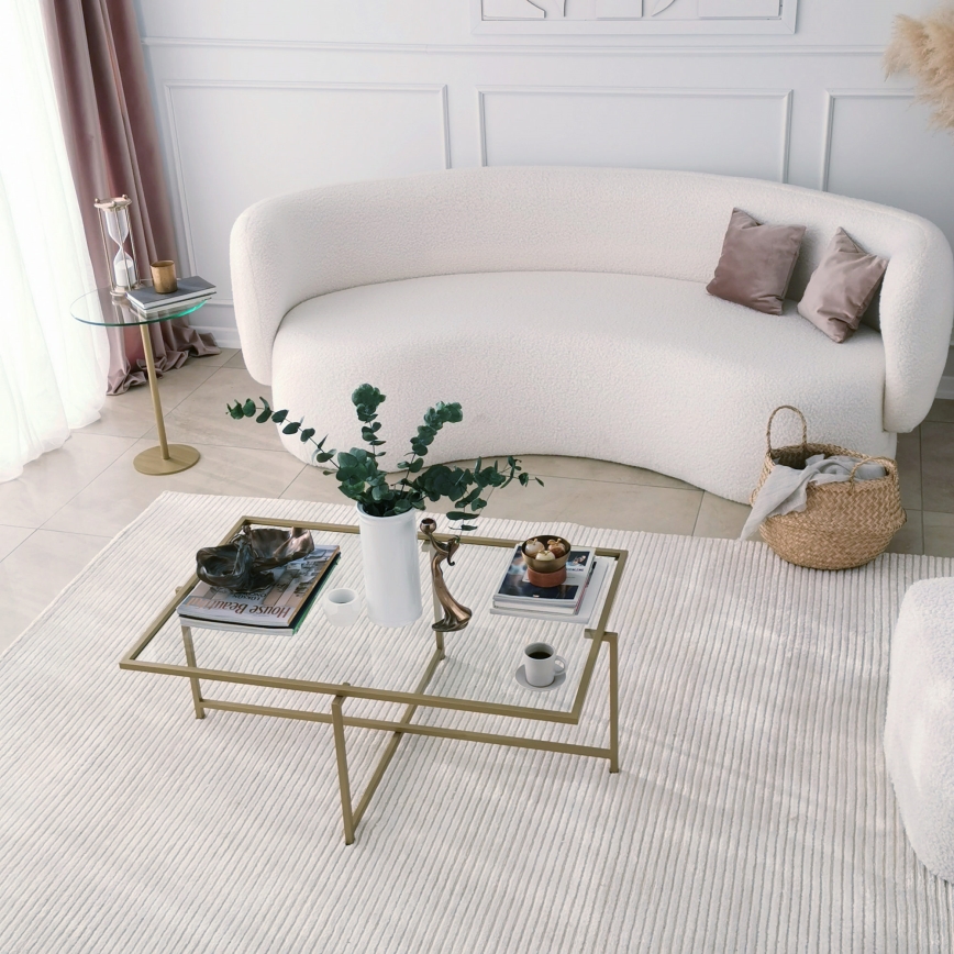 Konferenční stolek SUN 94x64 cm zlatá/čirá