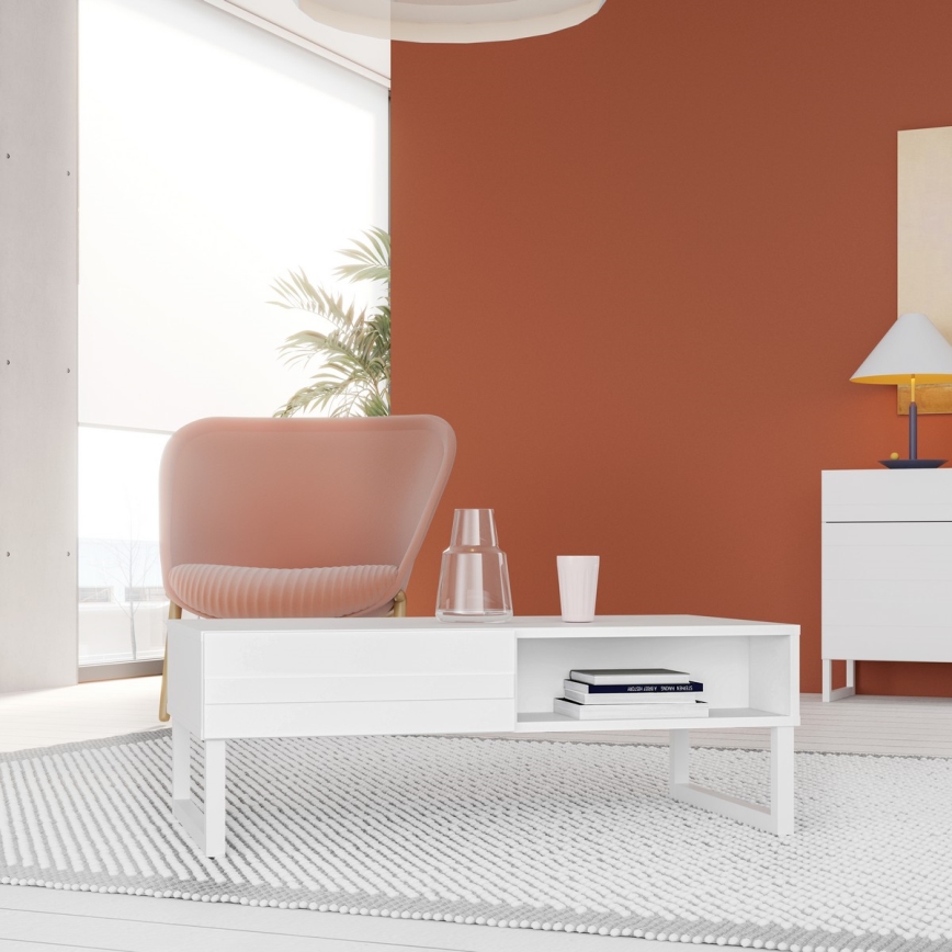 Konferenční stolek TARO 110x60 cm bílá