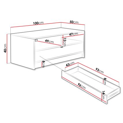 Konferenční stolek TIRENO 40x100 cm béžová