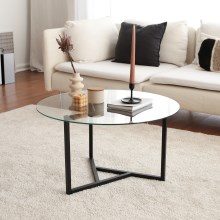 Konferenční stolek TRIO 42x75 cm čirá/černá