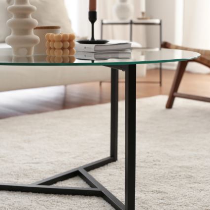 Konferenční stolek TRIO 75 cm čirá/černá