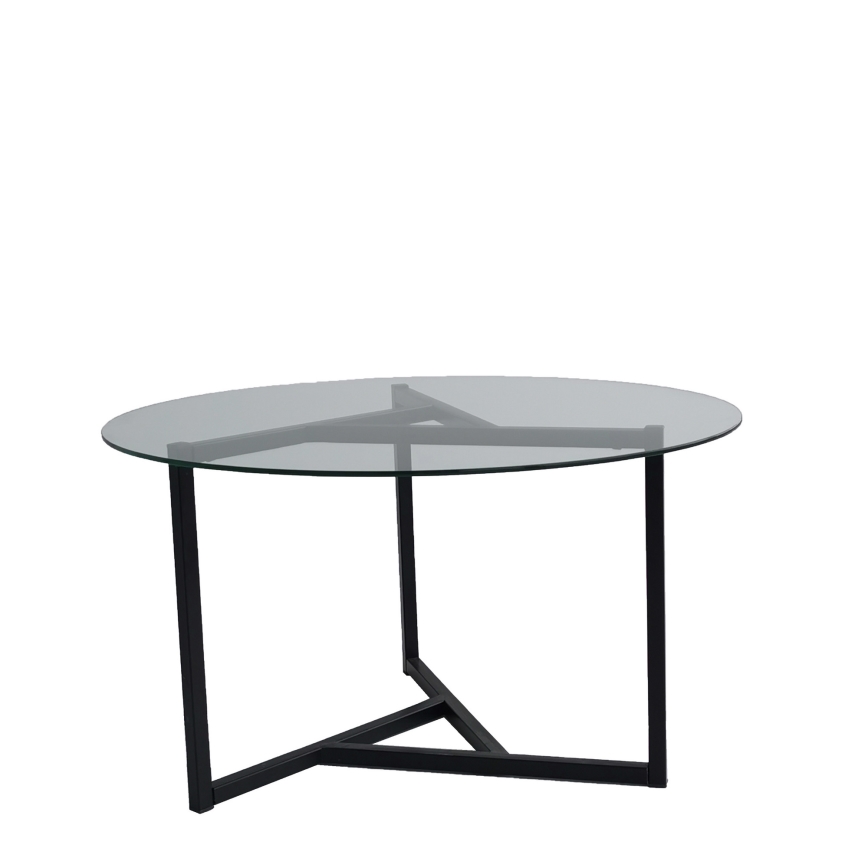 Konferenční stolek TRIO 75 cm čirá/černá