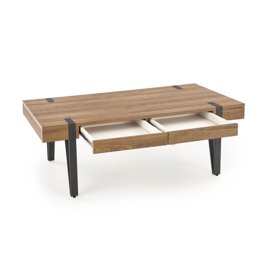 Konferenční stolek TULUZA 120x55 cm zlatý ořech/černá