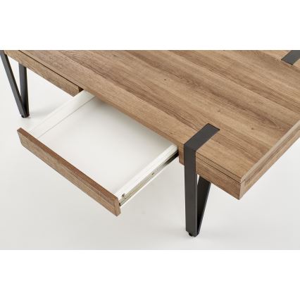 Konferenční stolek TULUZA 120x55 cm zlatý ořech/černá