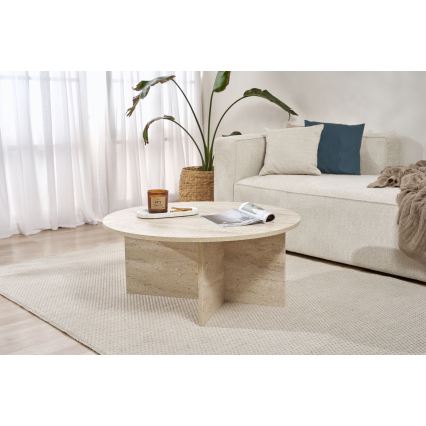 Konferenční stolek VERUM pr. 90 cm béžová