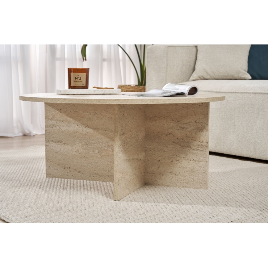 Konferenční stolek VERUM pr. 90 cm béžová