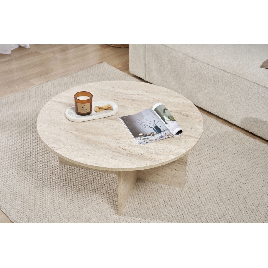 Konferenční stolek VERUM pr. 90 cm travertin
