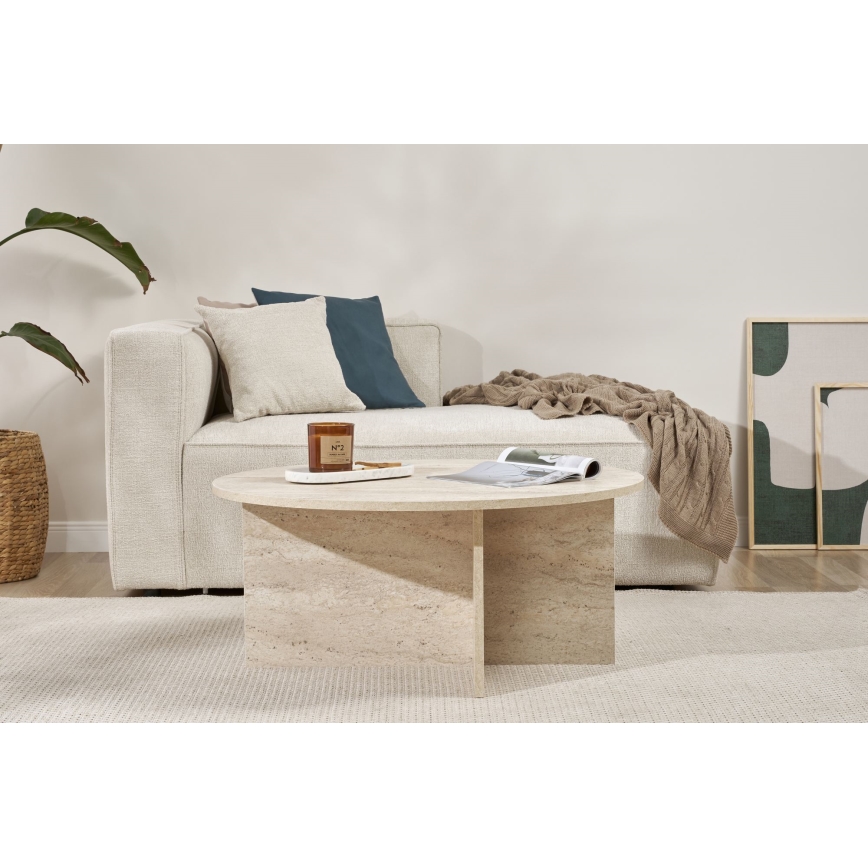 Konferenční stolek VERUM pr. 90 cm travertin