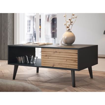 Konferenční stolek WILLOW 104x68 cm černá/dub artisan