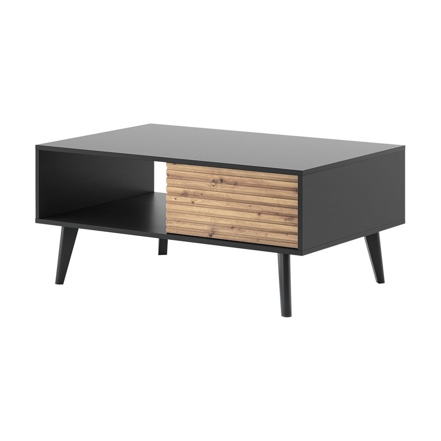 Konferenční stolek WILLOW 104x68 cm černá/dub artisan