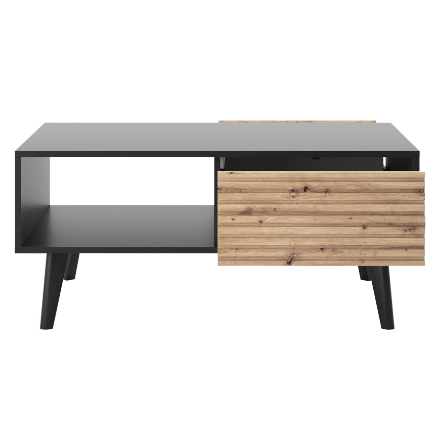 Konferenční stolek WILLOW 104x68 cm černá/dub artisan