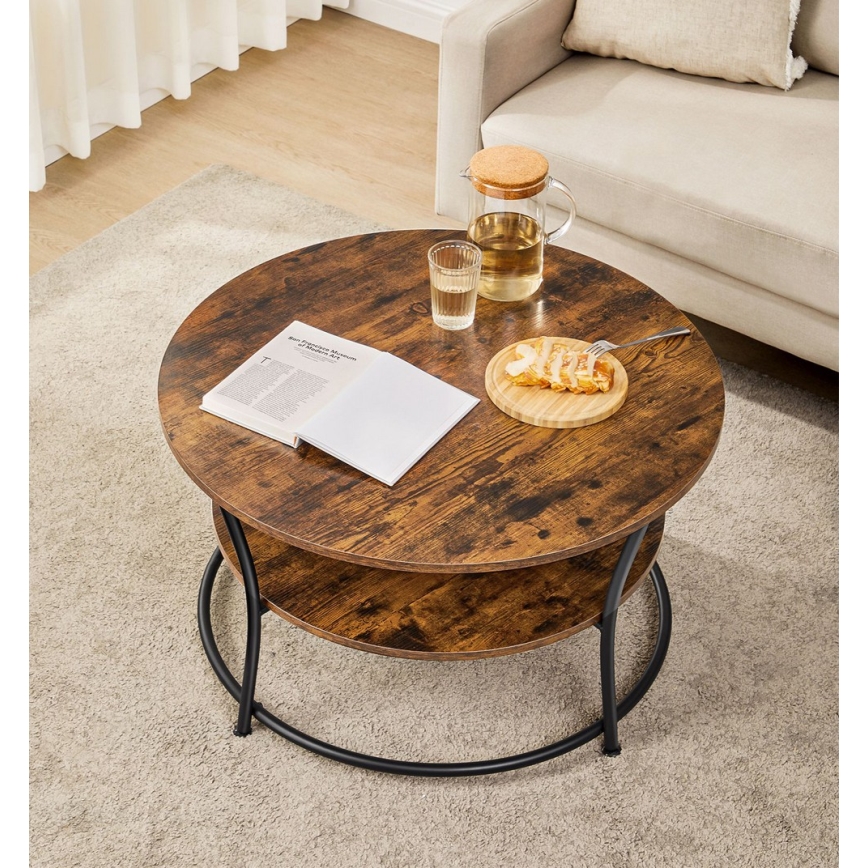 Konferenční stůl ELDUR 80 cm hnědá/černá