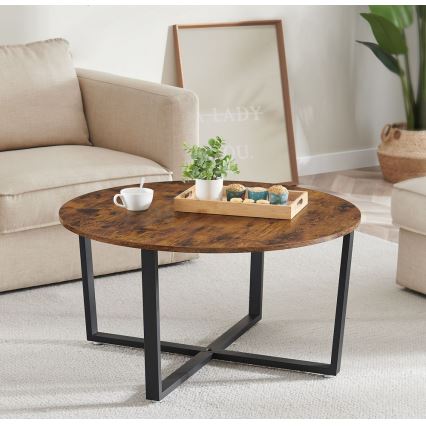 Konferenční stůl ELDUR 88 cm hnědá/černá